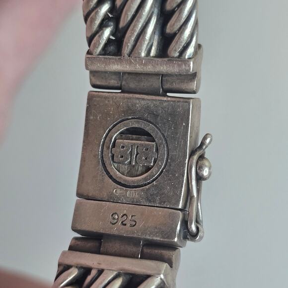 Buddha To Buddha Thick Sterling Silver 925 Bracelet Clasp Button 71g 8.5" Inches - Picture 4 of 9